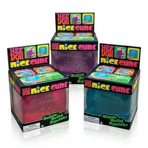 NeeDoh Nice Cube Set Blue Pink Purple Set of 3 NEW